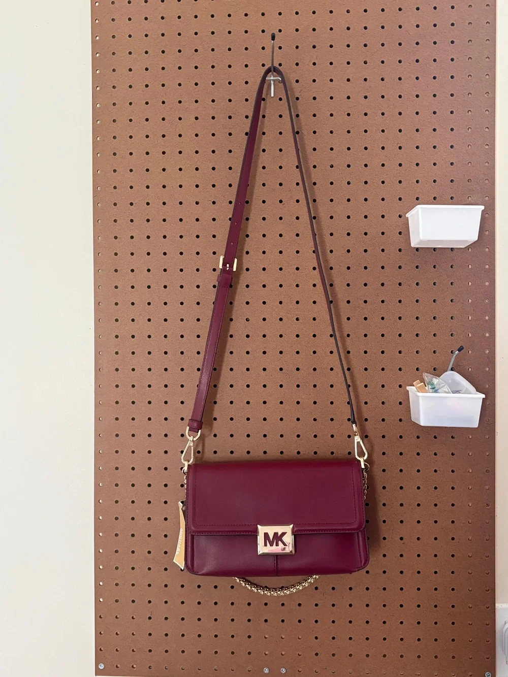 Michael Kors Sonia Medium Leather Shoulder Bag Merlot